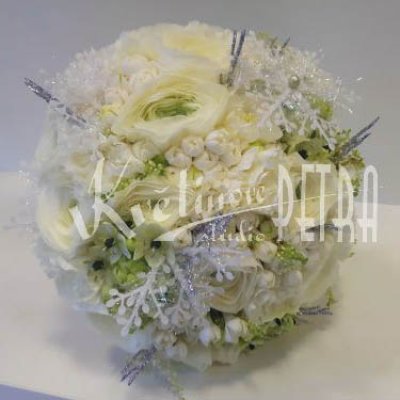Bukiet ślubny okrągły biały nr 567