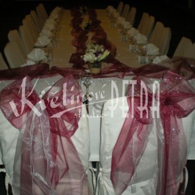 Svatební dekorace - mašle na židle č. 2