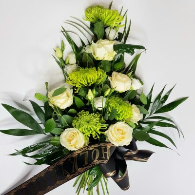 Funeral bouquet tied in hand No. 12