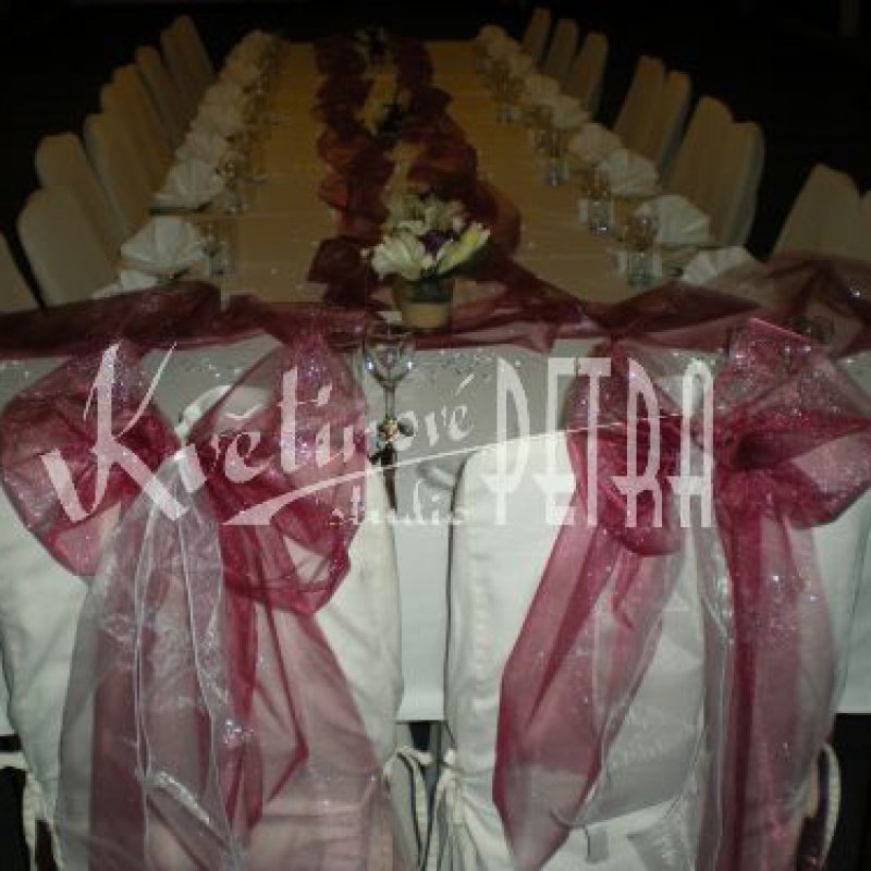 Svatební dekorace - mašle na židle č. 2