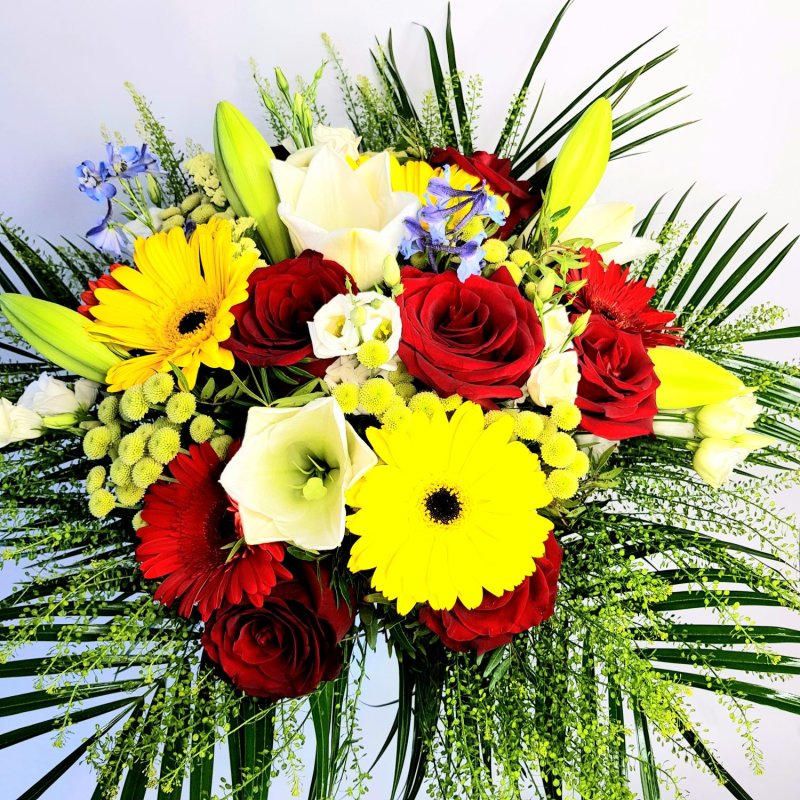 Kytice z gerber a růží Ida