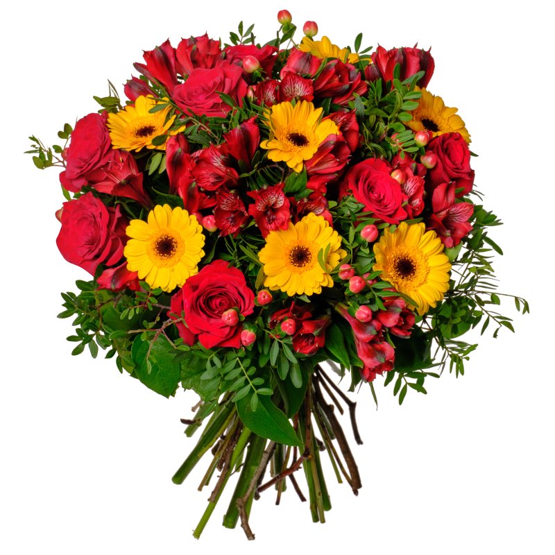 Ruže a gerbery s alstromériou